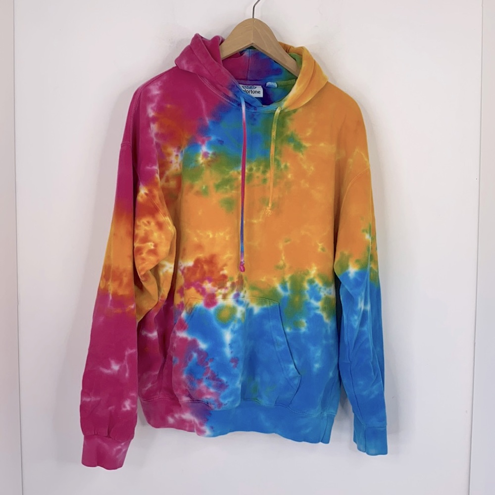 Color tone Tie Dye Fleece Hooded Sweatshirt
